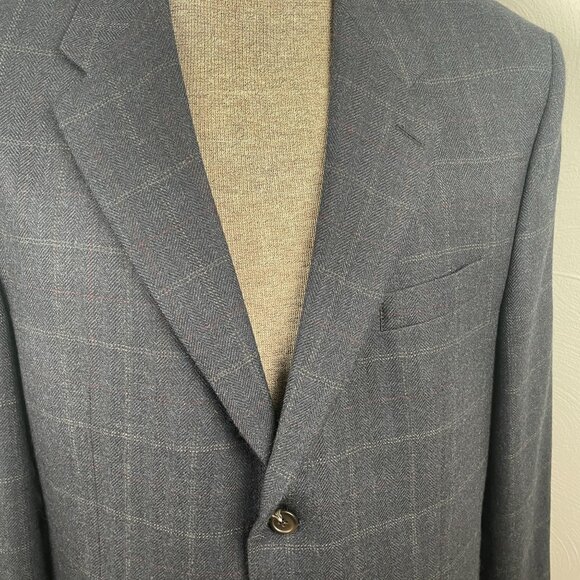 Mens Two-Button Wool Blazer With Checkered Pattern - 40R Lauren Ralph Lauren - Picture 3 of 14